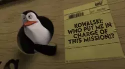 Kowalski: Who put me in charge of this mission!? meme