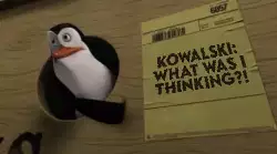 Kowalski: What was I thinking?! meme