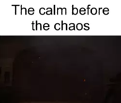 The calm before the chaos meme