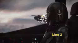 When the Mandalorian takes off in his special helmet meme