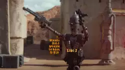 The Mandalorian has laser weapons and he knows how to use them! meme