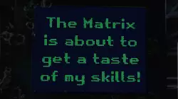 The Matrix is about to get a taste of my skills! meme