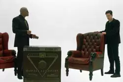 Sitting and standing: Morpheus and Neo in the Matrix meme