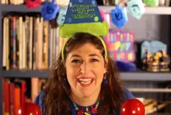 Mayim Bialik and her red maracas make for an unforgettable celebration! meme