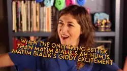 When the only thing better than Mayim Bialik's ah-hum is Mayim Bialik's giddy excitement meme
