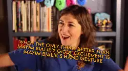 When the only thing better than Mayim Bialik's giddy excitement is Mayim Bialik's hand gesture meme