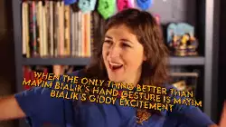 When the only thing better than Mayim Bialik's hand gesture is Mayim Bialik's giddy excitement meme