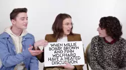 When Millie Bobby Brown and Finn Wolfhard have a heated discussion meme