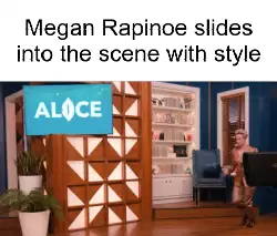 Megan Rapinoe slides into the scene with style meme