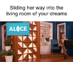 Sliding her way into the living room of your dreams meme
