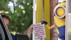 The Minions create a plan to get their take-out bag meme