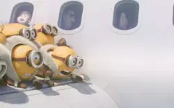 Minions Hanging Onto Plane 