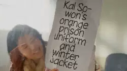 Kal So-won's orange prison uniform and winter jacket meme