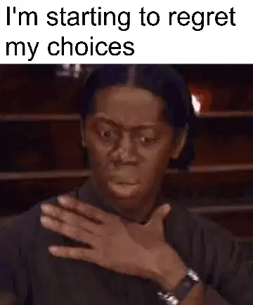 I'm starting to regret my choices meme