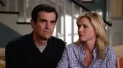 Julie Bowe and Ty Burrell, the stars of Modern Family meme