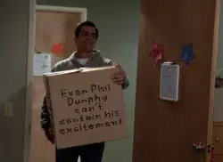 Even Phil Dunphy can't contain his excitement meme