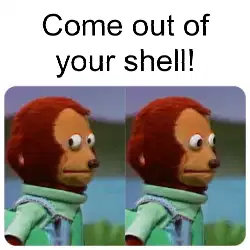 Come out of your shell! meme