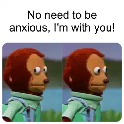 No need to be anxious, I'm with you! meme