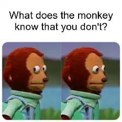 What does the monkey know that you don't? meme