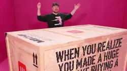 When you realize you made a huge mistake buying a mystery box meme