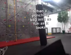 When a punching bag isn't as fun as it looks meme
