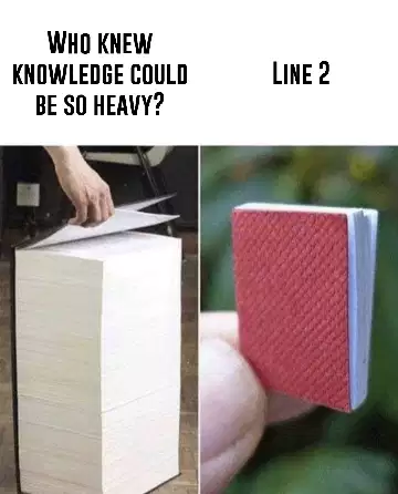 Who knew knowledge could be so heavy? meme