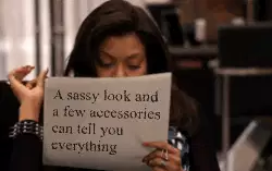 A sassy look and a few accessories can tell you everything meme