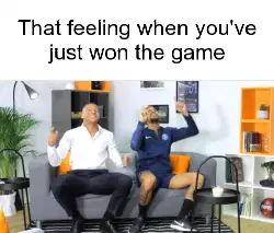 That feeling when you've just won the game meme