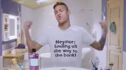 Neymar: Smiling all the way to the bank! meme
