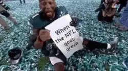 When the NFL goes green meme