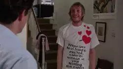 When you feel happy, excited, calm or serious in your Notting Hill t-shirt meme
