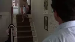 Nothing says romance like a white t-shirt, a bannister, and a boxers mustache meme