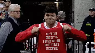 Getting ready to cheer on the Ohio State Buckeyes meme