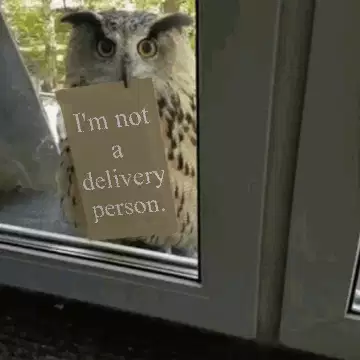 I'm not a delivery person. meme