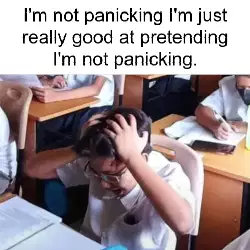 I'm not panicking I'm just really good at pretending I'm not panicking. meme