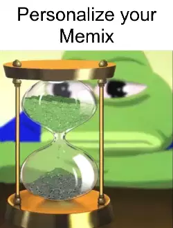 Pepe The Frog Looks At Hour Glass 