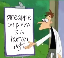 pineapple on pizza is a human right meme