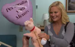 Leslie Knope Holds Balloon for Patient
