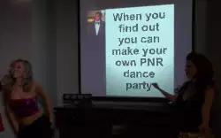 When you find out you can make your own PNR dance party meme