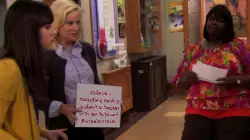 Hold on - something exciting is about to happen with the Parks and Recreation team meme