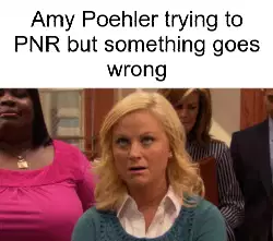 Amy Poehler trying to PNR but something goes wrong meme