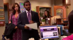 Tom Haverford: When you're the most confident person in the room meme