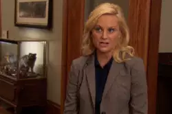 Uh oh, here comes Leslie Knope! meme