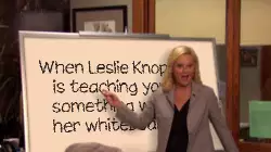 When Leslie Knope is teaching you something with her whiteboard meme