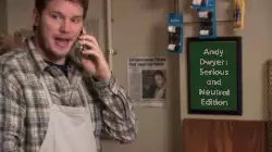 Andy Dwyer: Serious and Neutral Edition meme