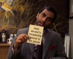 Aziz Ansari's mustache game is on point meme