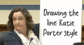 Drawing the line: Katie Porter style meme