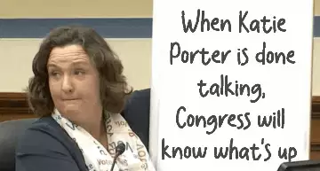 When Katie Porter is done talking, Congress will know what's up meme