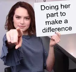 Doing her part to make a difference meme
