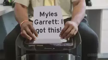 Myles Garrett: I got this! meme